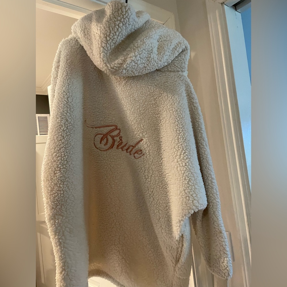 Cozy Cream BRIDE Sherpa Robe